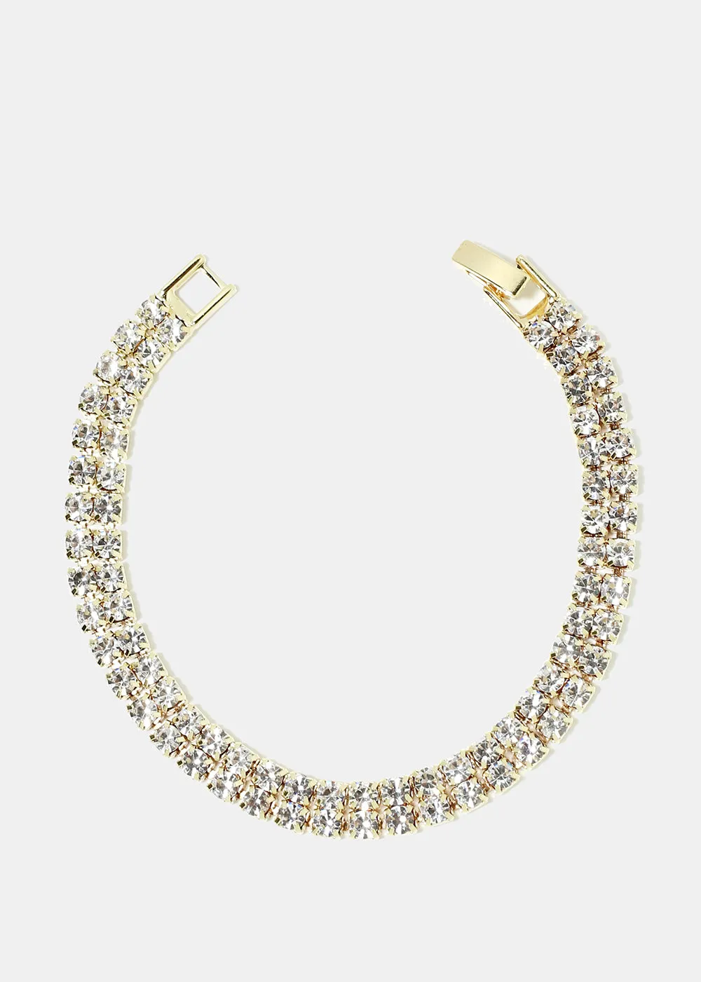 2-Layer Rhinestone Pave Bracelet