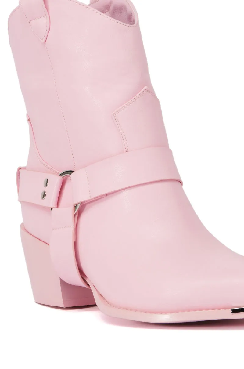AZALEA WANG JOAKIMA PINK WESTERN BOOTIE