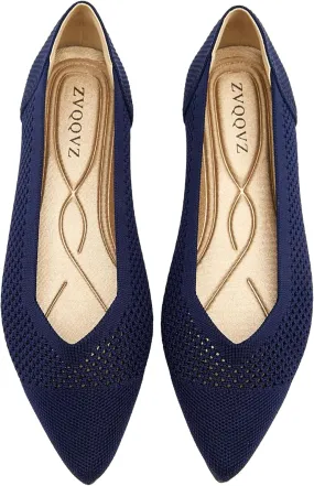 Ballet Flats Shoes for Women Knit Mesh Flats Shoes Womens Dressy Comfortable Pointed Toe Washable Slip On Flat