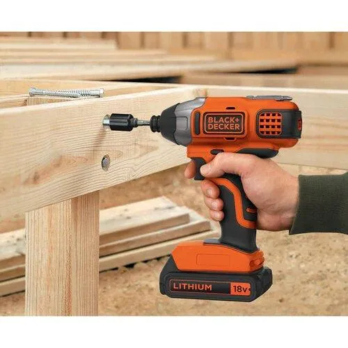 Black & Decker 18V Lithium-Ion Cordless Impact Driver - Black & Orange | BDCIM18C1-GB