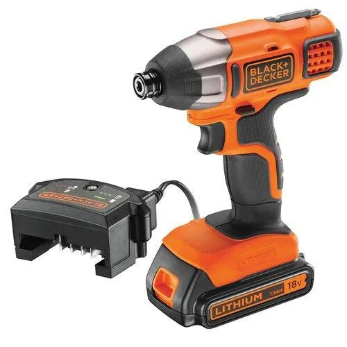 Black & Decker 18V Lithium-Ion Cordless Impact Driver - Black & Orange | BDCIM18C1-GB