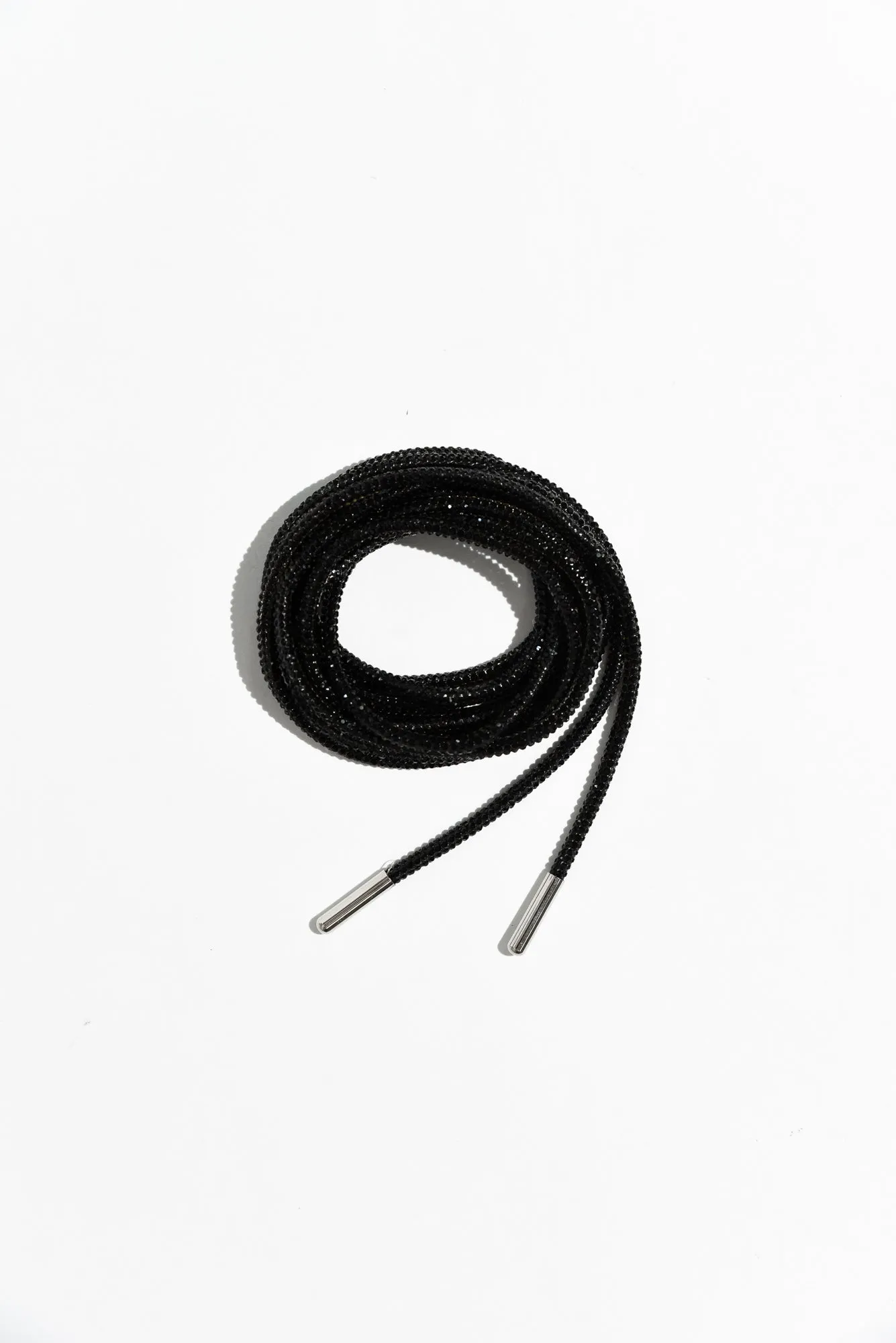 Bling Black Diamonte Shoe Laces