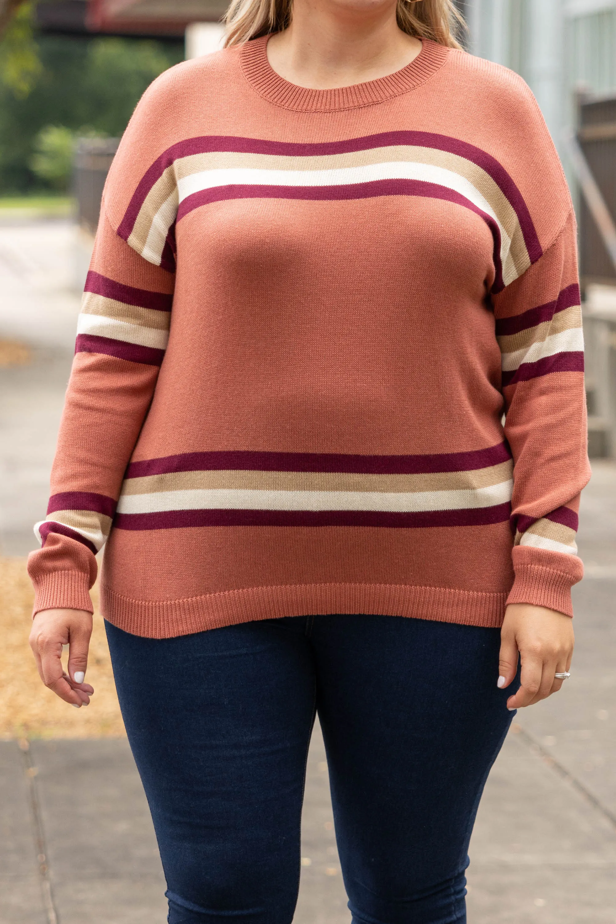 Bold Attitude Sweater, Rust