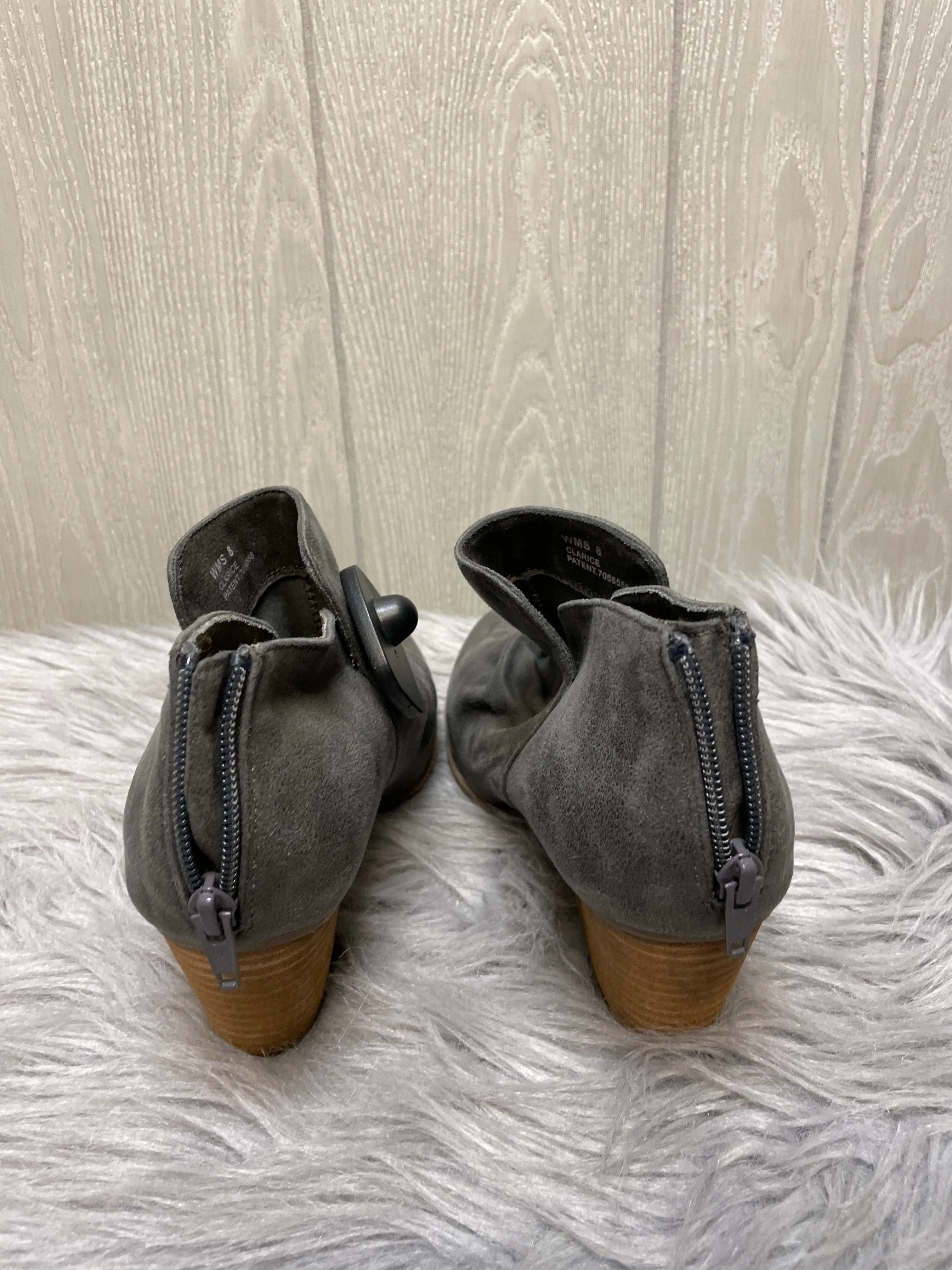 Boots Ankle Heels By Report In Grey, Size: 8