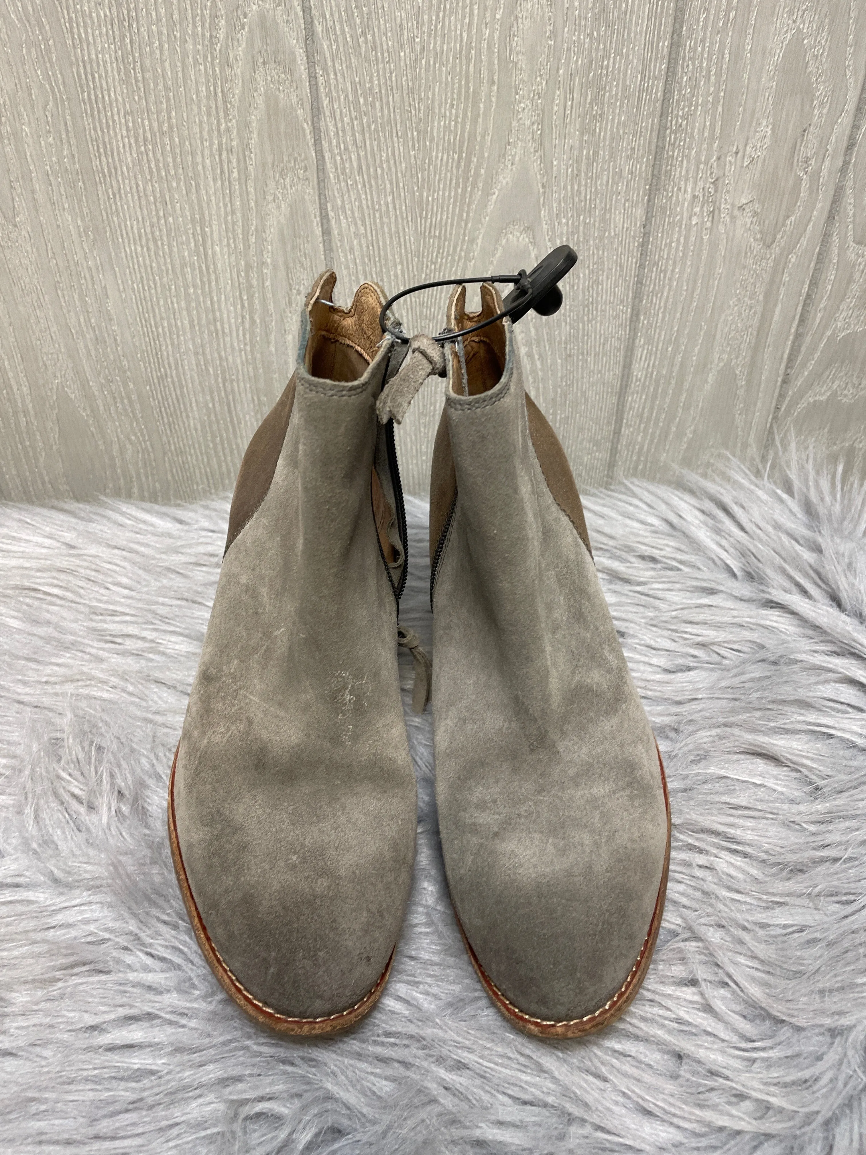 Boots Ankle Heels By Sofft In Grey, Size: 8