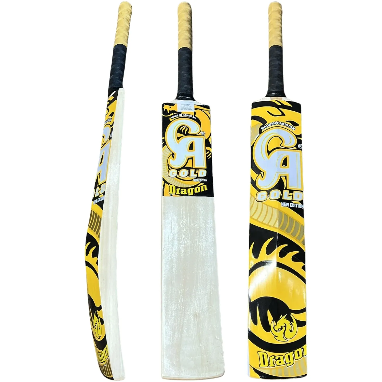 CA Cricket Bat Gold-New-Edition-Dragon Tape Tennis