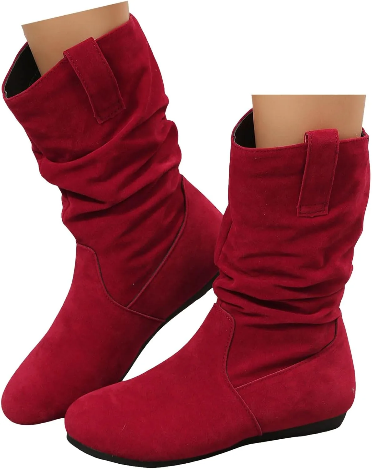 Cathalem Cowboy Boots for Women, Women's Western Cowboy Boots Modern Round toe Chunky Heel Cowgirl Boots with Pull On Tabs