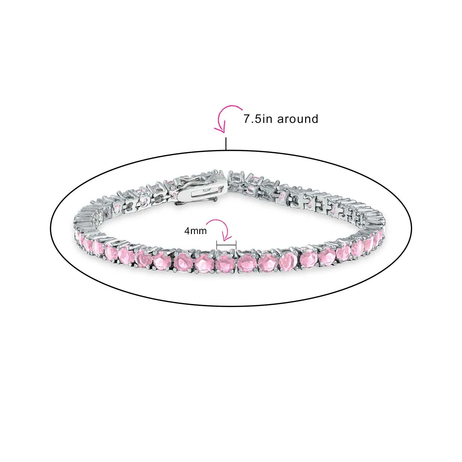 Clear Round Solitaire AAA CZ Tennis Bracelet Imitation Sapphire
