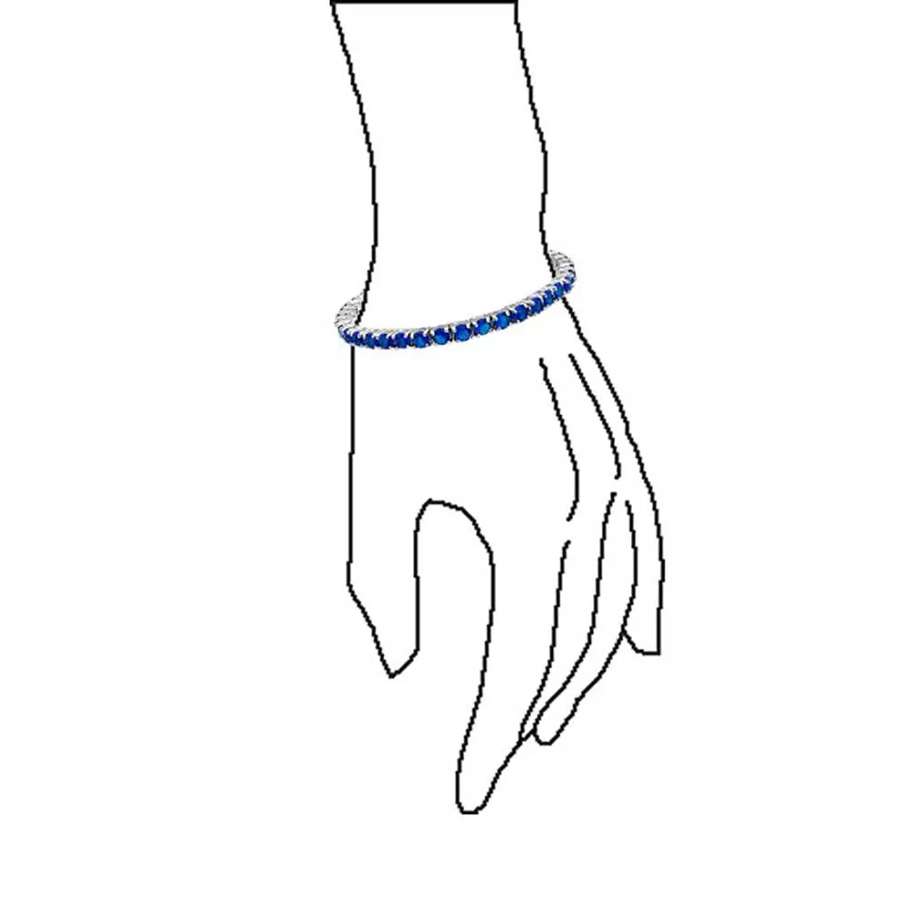 Clear Round Solitaire AAA CZ Tennis Bracelet Imitation Sapphire