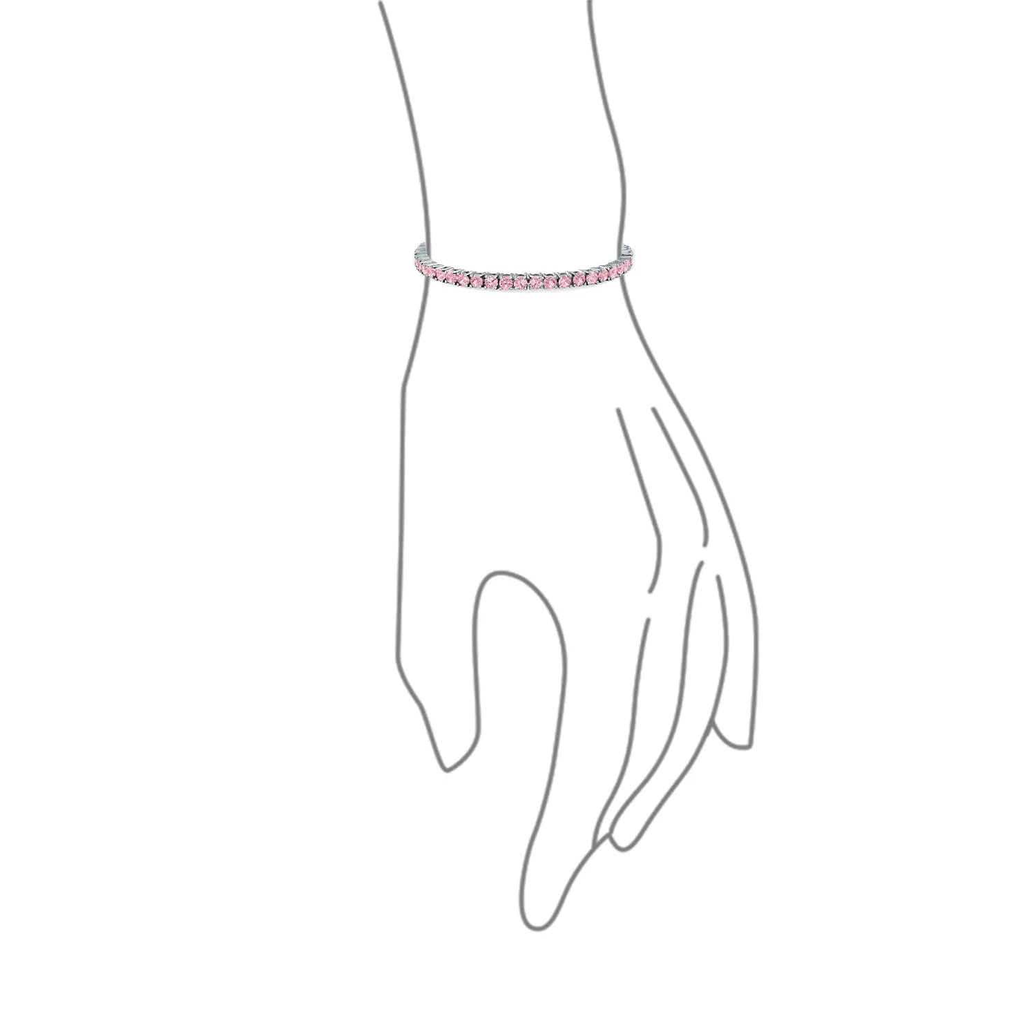 Clear Round Solitaire AAA CZ Tennis Bracelet Imitation Sapphire