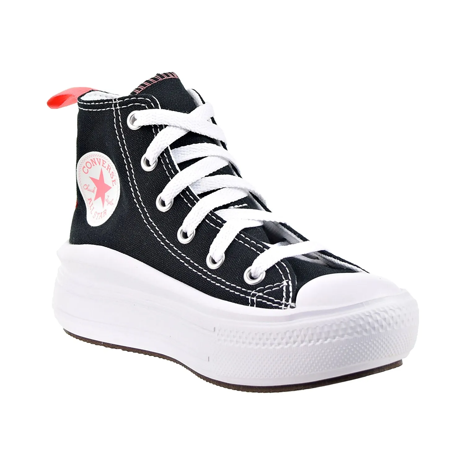 Converse Chuck Taylor All Star Move Hi Kids' Shoes Black/Pink Salt/White