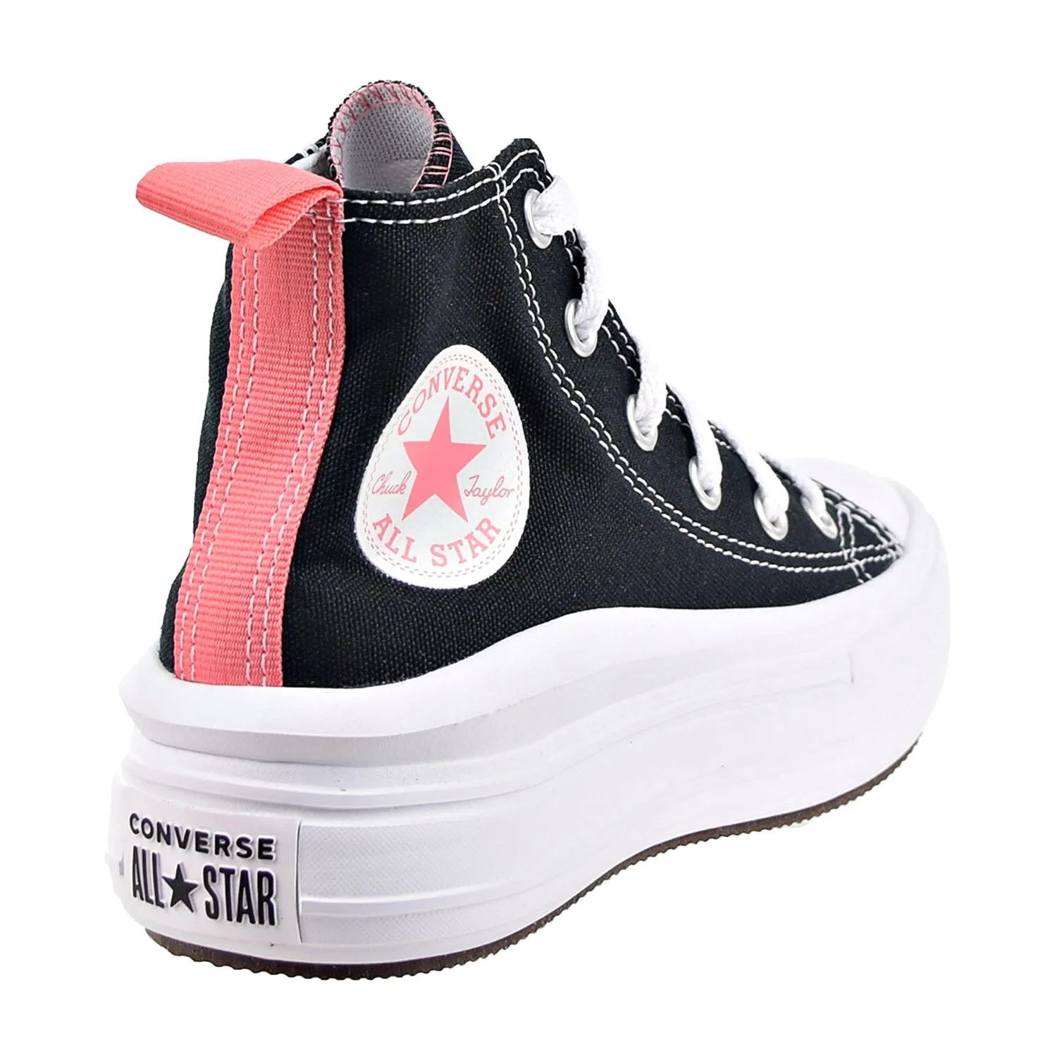 Converse Chuck Taylor All Star Move Hi Kids' Shoes Black/Pink Salt/White