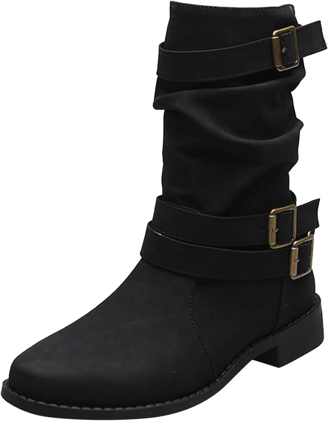 Cowboy Boots for Women, Lace Up Zip High Heels Boots Shoes Square Toe Chunky Platform Boots Combat Wedge Ankle Boots