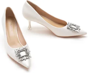 C.Paravano Women's Pumps I Pointed Toe Kitten Heel I Closed Toe Dress Pump I Comfortable Wedding Shoes