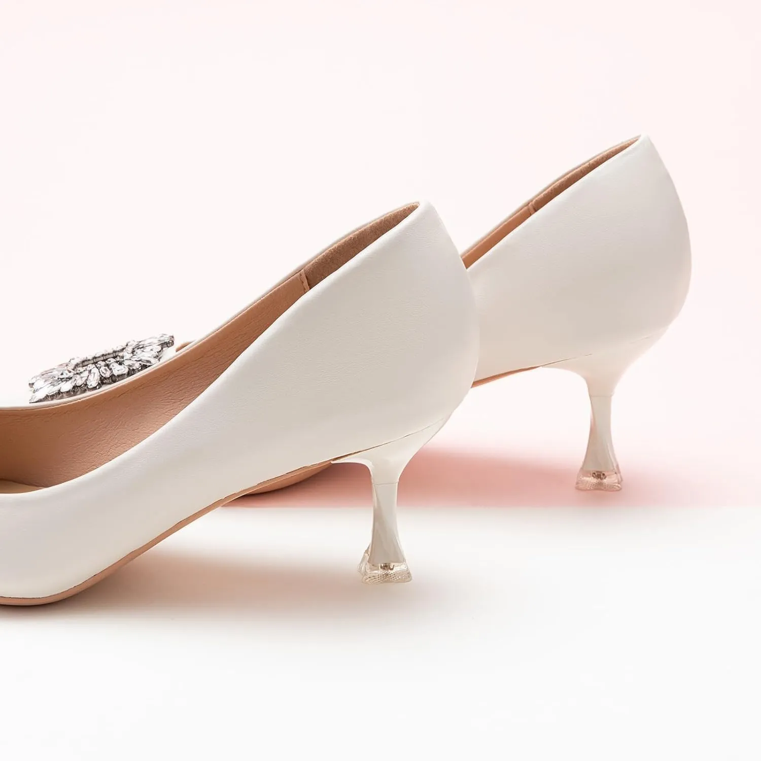 C.Paravano Women's Pumps I Pointed Toe Kitten Heel I Closed Toe Dress Pump I Comfortable Wedding Shoes