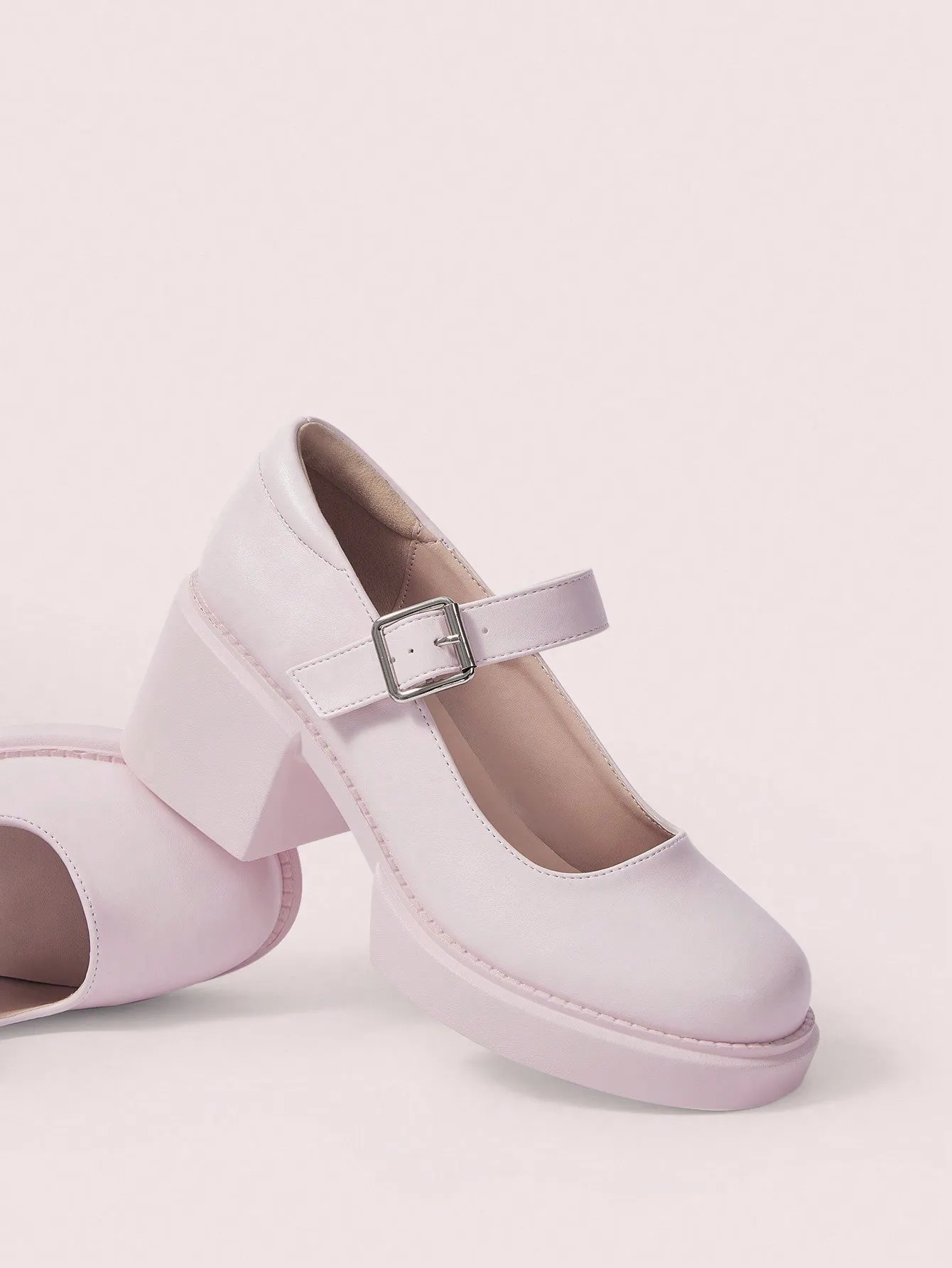 CUCCOO DOLLMOD Women's Plain Simple Daily Fashion Mary Jane Shoes