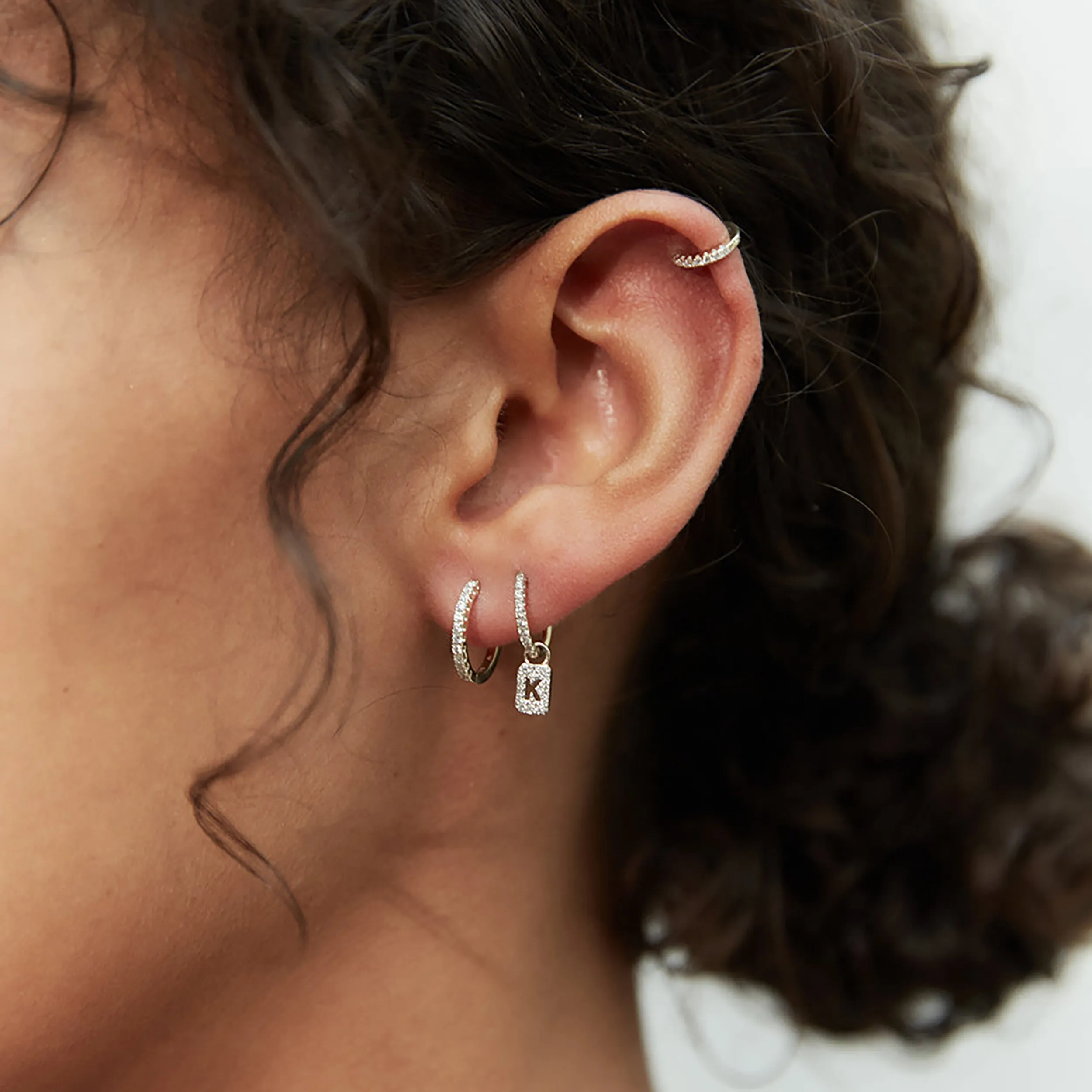 Diamond Huggie Hoops