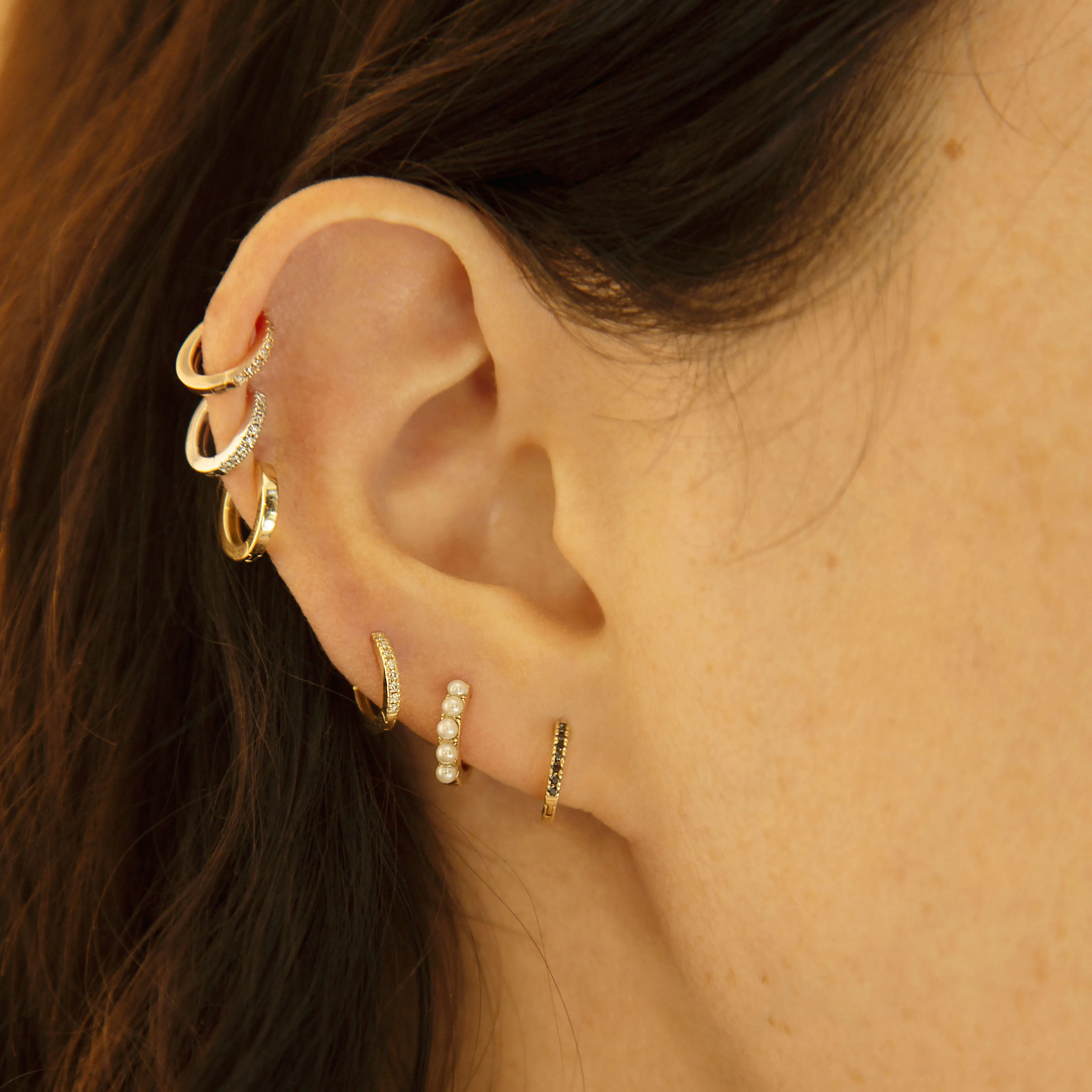 Diamond Huggie Hoops