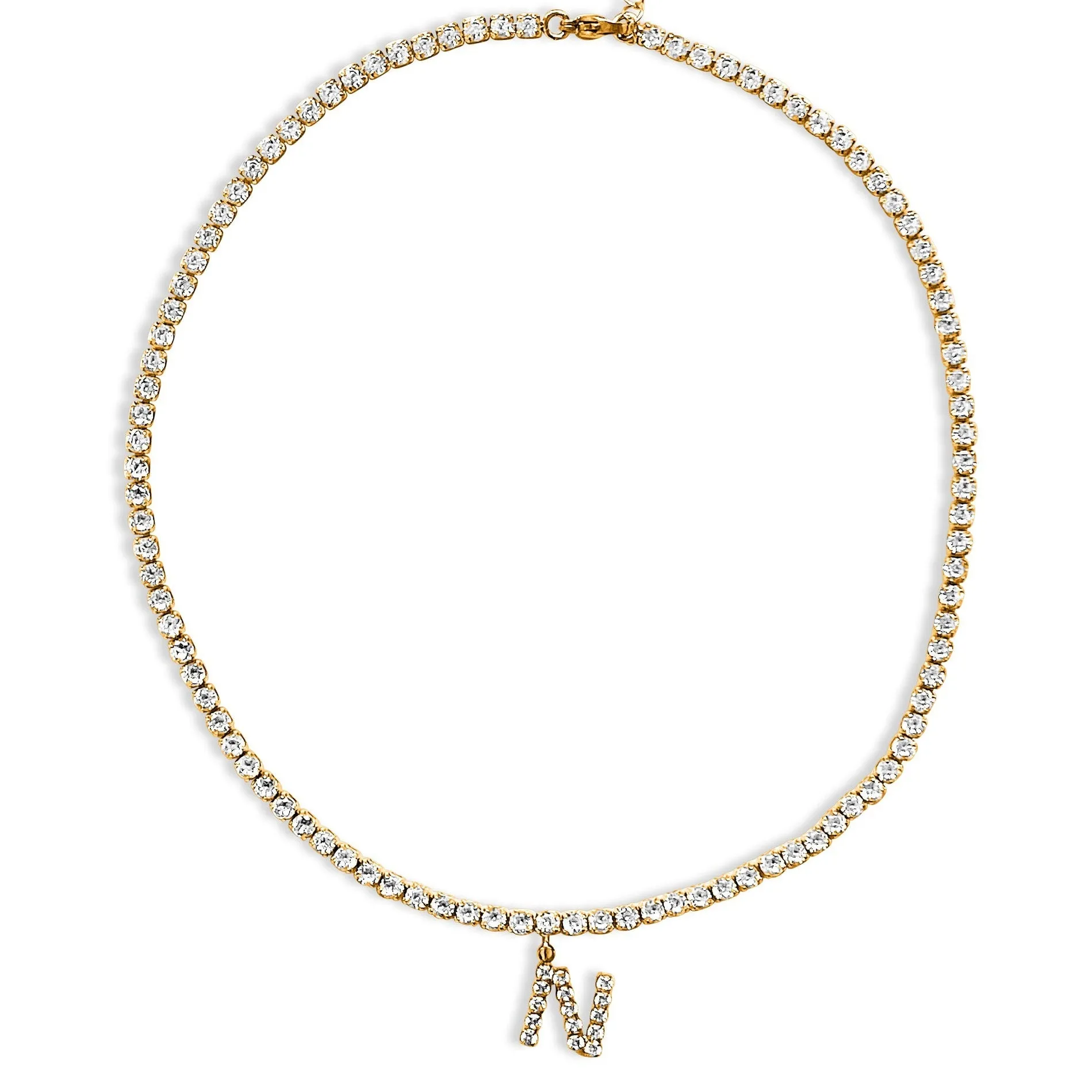 Diamond Initial Necklace - Gold Filled