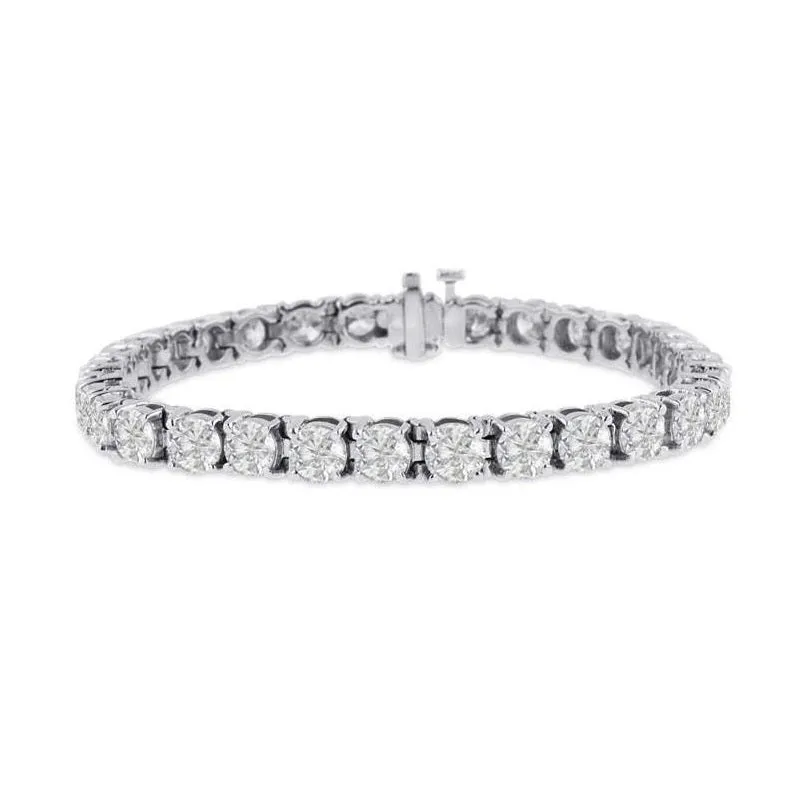 Diamond Tennis Bracelet (15.70 ct Diamonds) in White Gold
