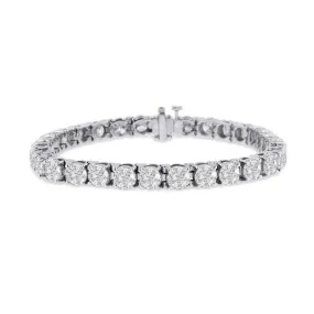 Diamond Tennis Bracelet (15.70 ct Diamonds) in White Gold