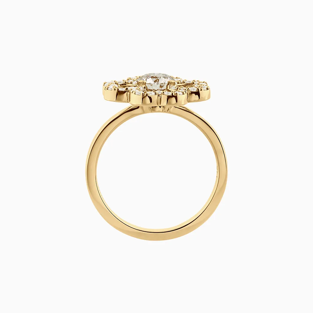 Diamond2 Flower Ring, Studded