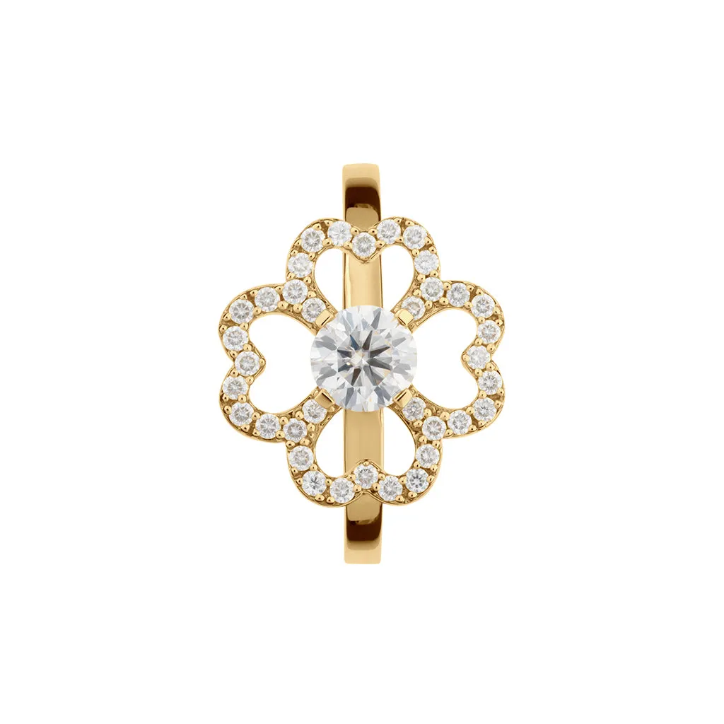 Diamond2 Flower Ring, Studded