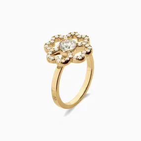 Diamond2 Flower Ring, Studded