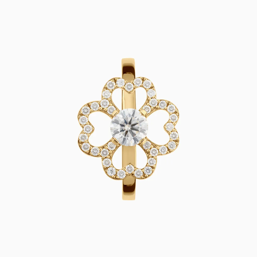 Diamond2 Flower Ring, Studded