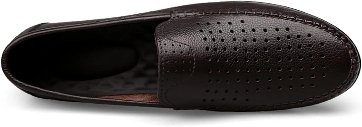 Driving Moccasins Loafer Shoes for Men Simple Breathable Driving Loafers Moccasins Shoes Leather Resistant Lightweight Anti-Slip Driving Slip On for Any Attire