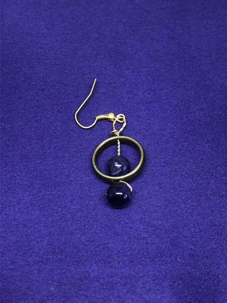 Gemstone Earrings With Obsidian
