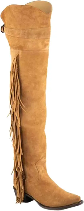 Glam Over-The-Knee Fringe Boot