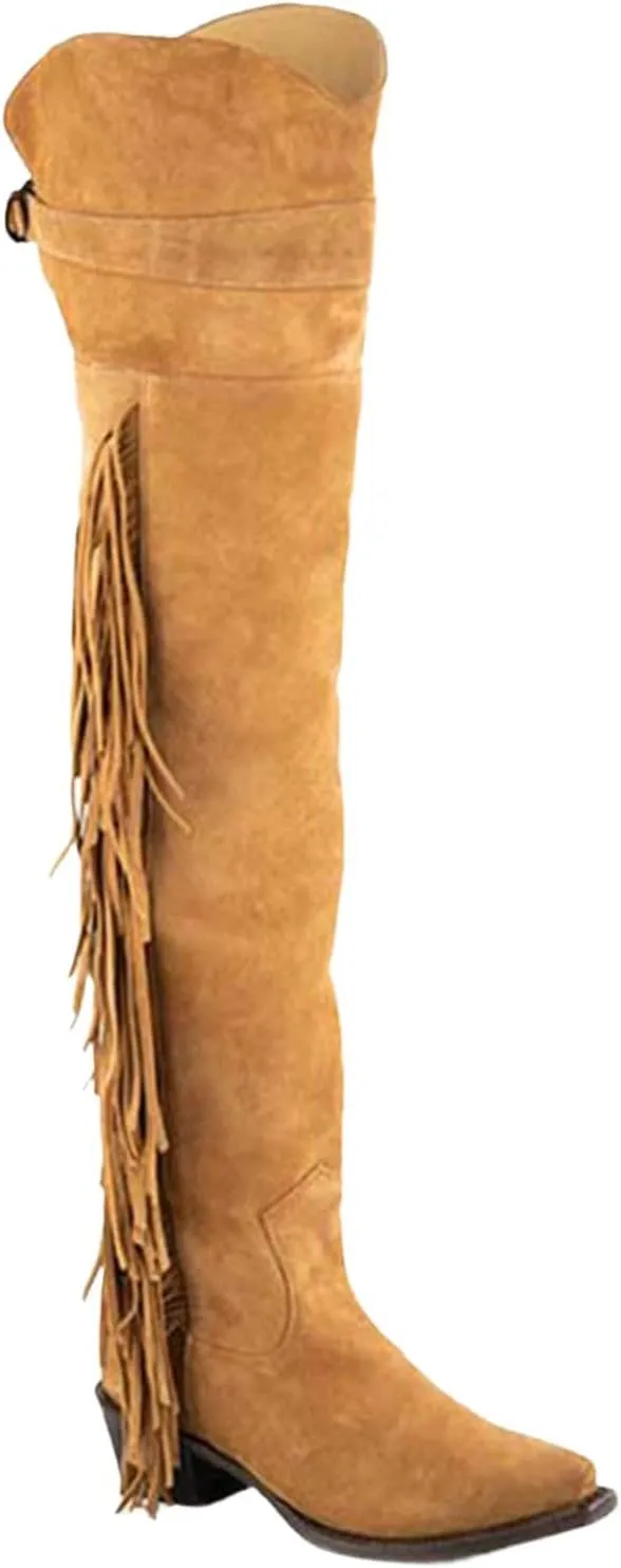 Glam Over-The-Knee Fringe Boot