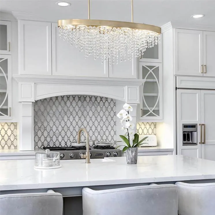 Gold Crystal Rainfall Chandelier