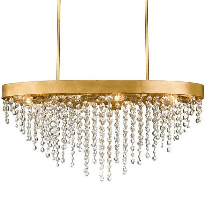 Gold Crystal Rainfall Chandelier