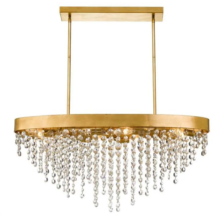 Gold Crystal Rainfall Chandelier