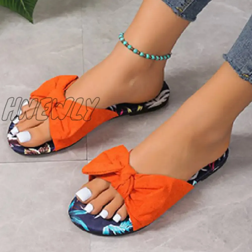 Hnewly - Green Casual Daily Patchwork With Bow Round Comfortable Shoes