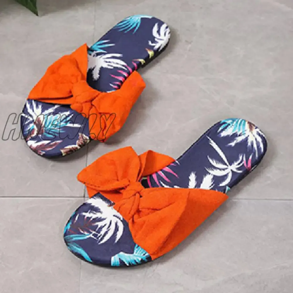 Hnewly - Green Casual Daily Patchwork With Bow Round Comfortable Shoes