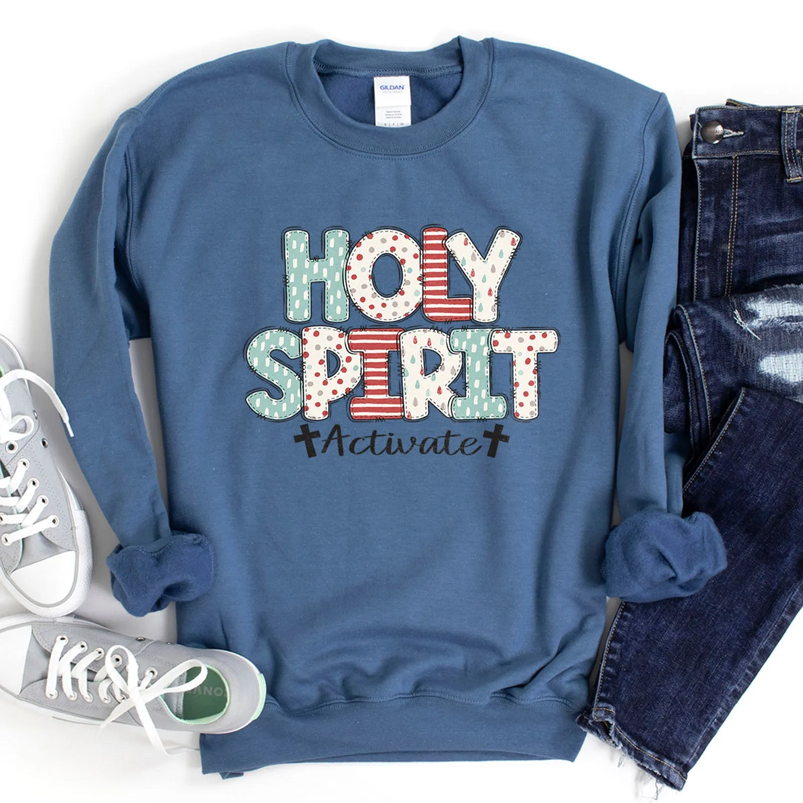 Holy Spirit Activate Patchwork Sweatshirt