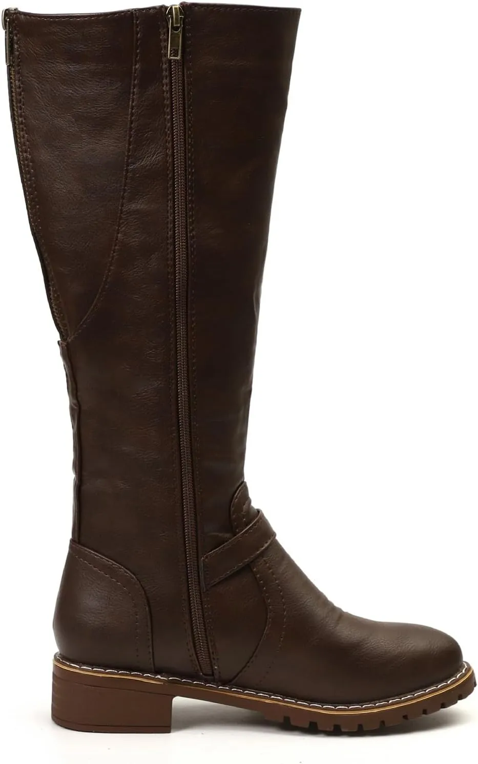 Knee High Boots for Women Vintage Side Zipper Tall Boots Mid Calf Boots Riding Boots Fall Boots Buckle