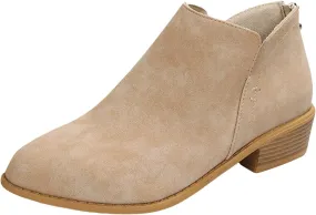 Leather Ankle Boots for Women Ankle Boots for Women Low Heel Zipper Pointed Toe Short Boot Comfy Casual Walking Shoes