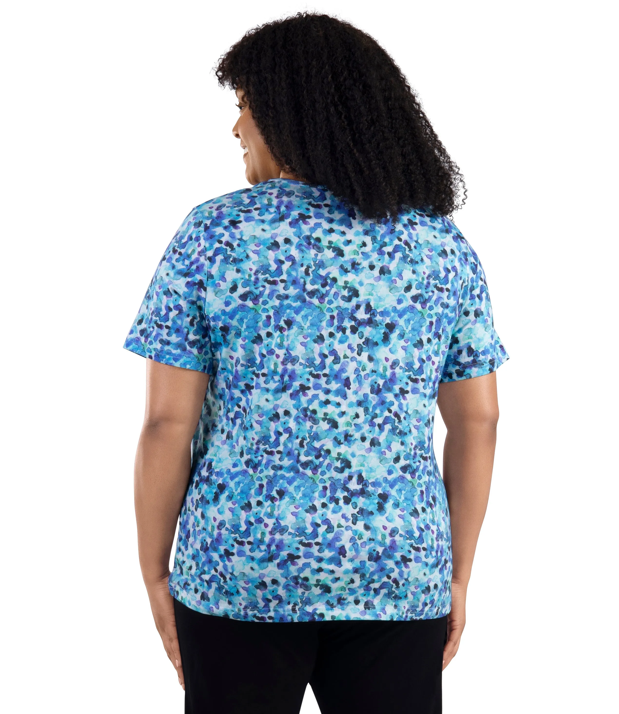 LifeStyle Cotton Short Sleeve Top Monet Print