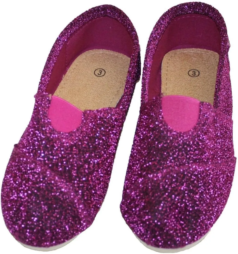 New Glitter Canvas Ballet Flats Slip on Espadrille Loafer Kids Shoes Blow Out SALE