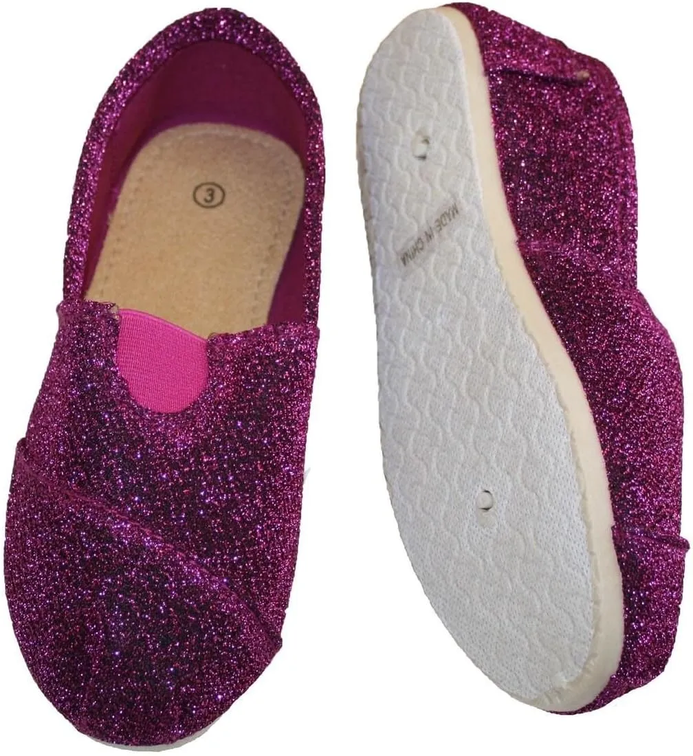 New Glitter Canvas Ballet Flats Slip on Espadrille Loafer Kids Shoes Blow Out SALE