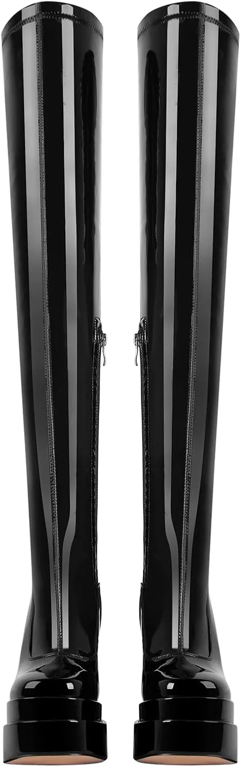 Platform Boots for Women Chunky Heel Over The Knee High Boots