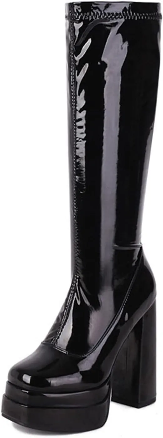 Platform Boots for Women Chunky Heel Over The Knee High Boots