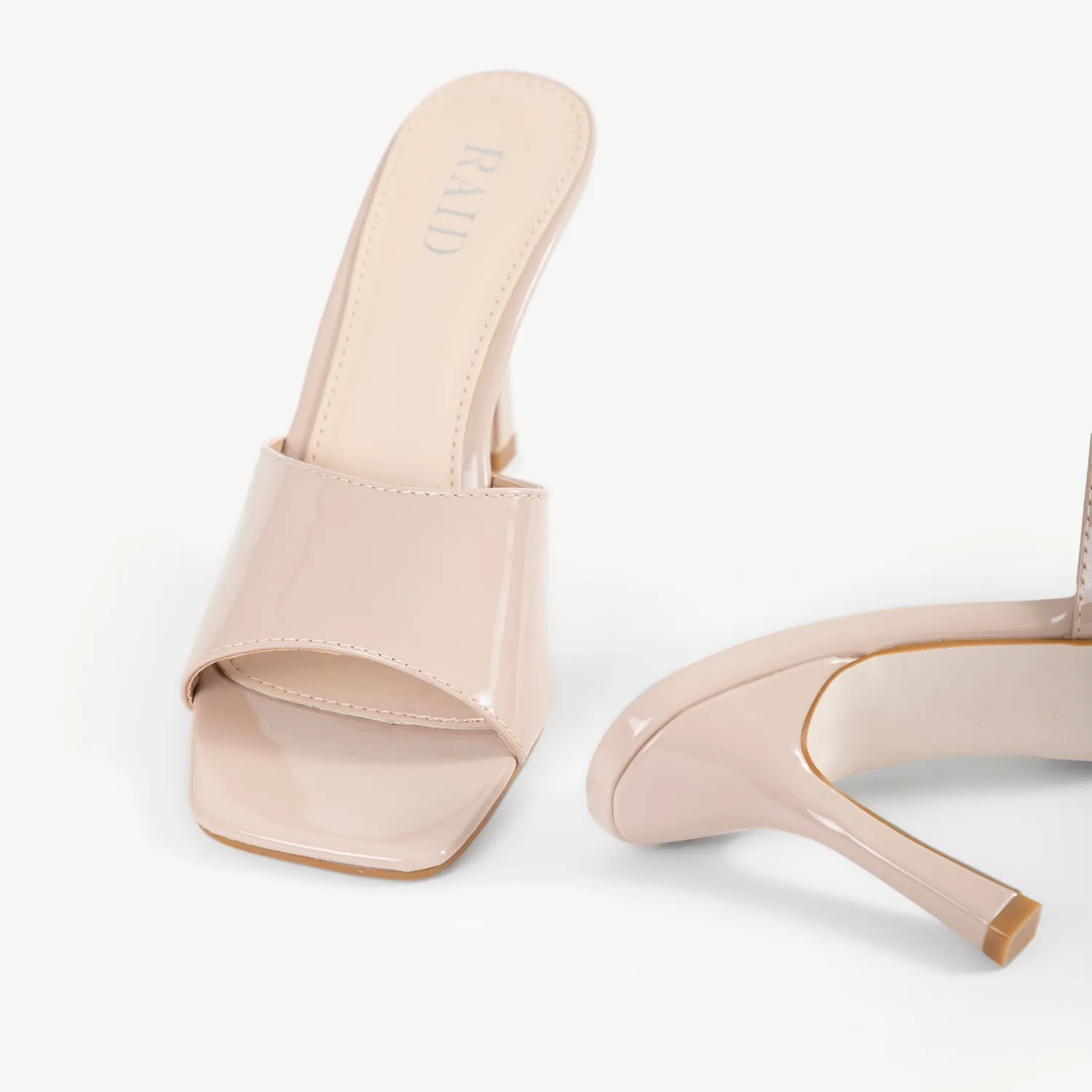 RAID Briya Heeled Mule in Nude Patent