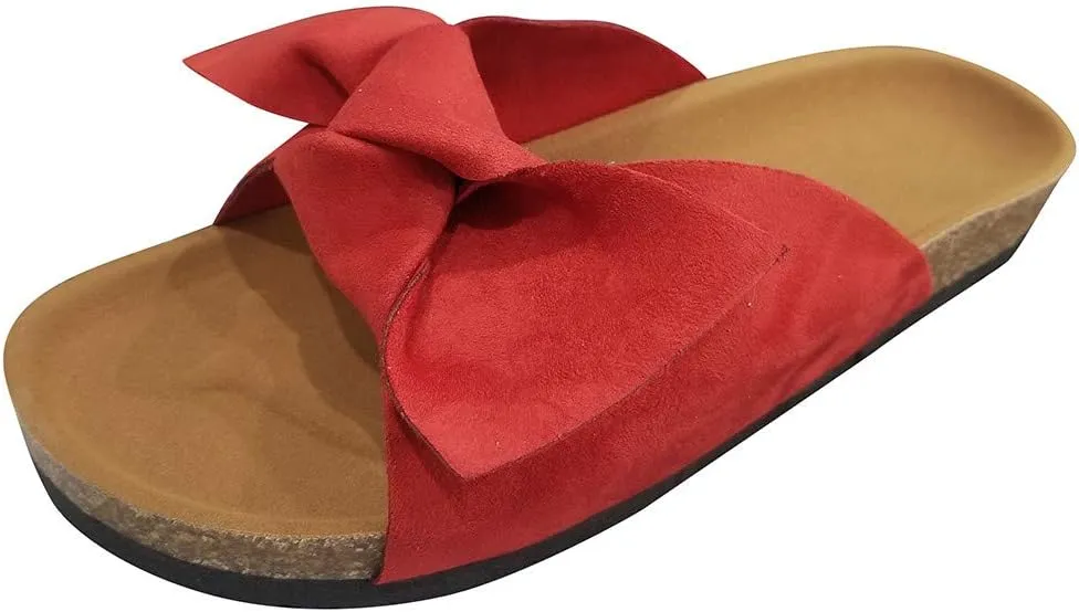 Sandals for Women Platform,Open Toe Bowtie Sandlas Slides Summer Bohemia Platform Comfortable Casual Walking Shoes