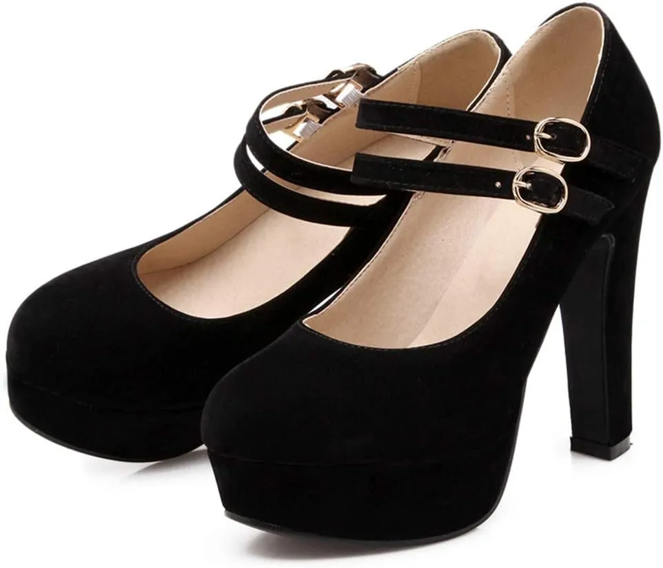 Scaoruki Fashion Platform Pumps Block High Heels