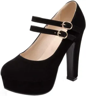 Scaoruki Fashion Platform Pumps Block High Heels